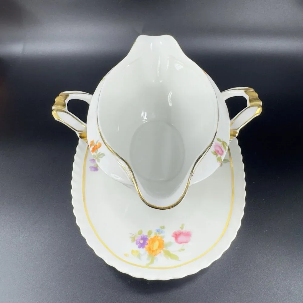 Vintage K&A Krautheim Selb Bavaria Porcelain‎ Sauce Bowl Gravy Boat With Handles